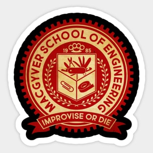 Vintage MacGyver School Of engineering Sticker